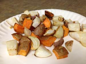 Roasted sweet potato, turnip, and onion from the 4/3/13 cooking demonstration